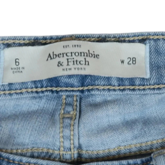 ABERCROMBIE & FITCH || Women's Patchwork Skinny Jeans Light Wash Size 6 (28) - Picture 8 of 12